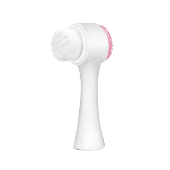 Cepillo De Limpieza Facial 2 En 1 Masajeador Exfoliante Rosa