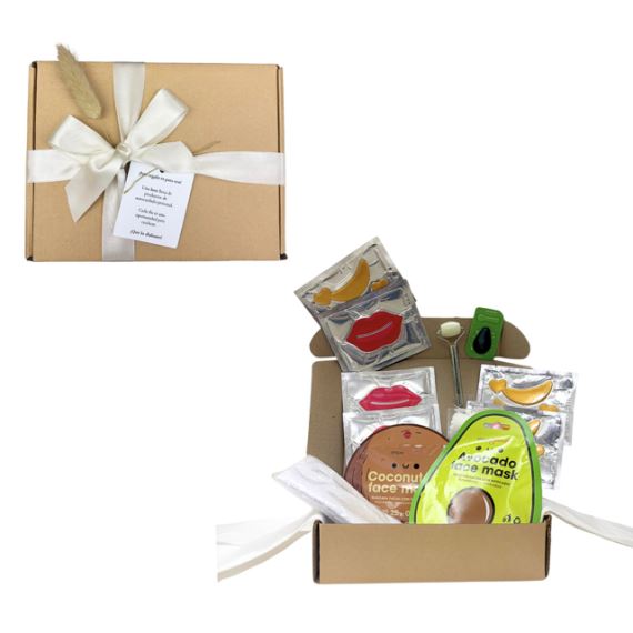 Caja Box Skincare Regalo Mascarillas + Masajeadores Faciales