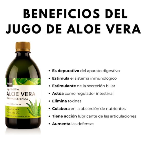 Jugo Bebible Aloe Vera Natural Máximas Defensas 500ml Natier