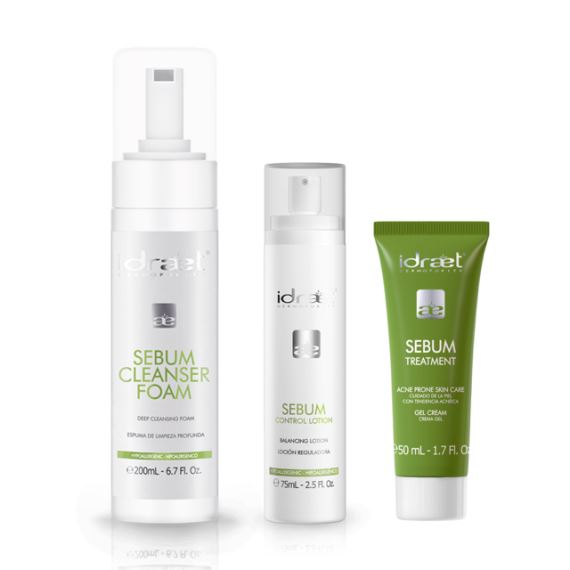 Combo Kit Facial Piel Grasa Acné Sebum Reguladora Idraet