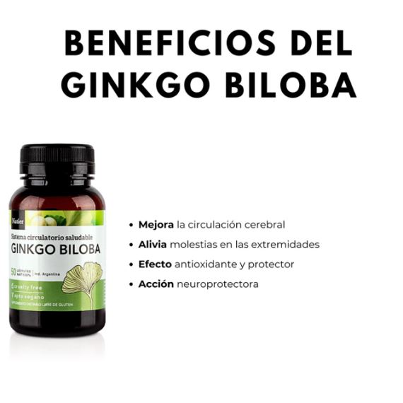 Suplemento Ginkgo Biloba Sistema Circulatorio 50 Cápsulas Natier