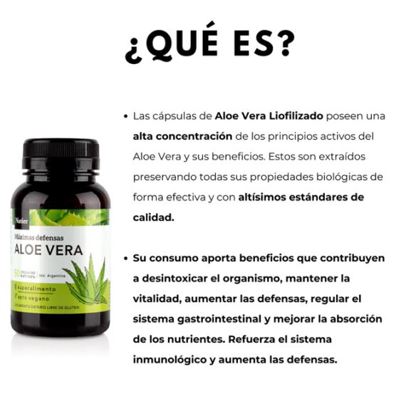 Suplemento Aloe Vera Máximas Defensas 50 Cápsulas Natier