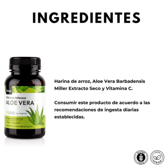 Suplemento Aloe Vera Máximas Defensas 50 Cápsulas Natier