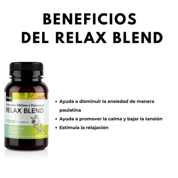 Suplemento Relax Blend Relajante Natural 50 Cápsulas Natier