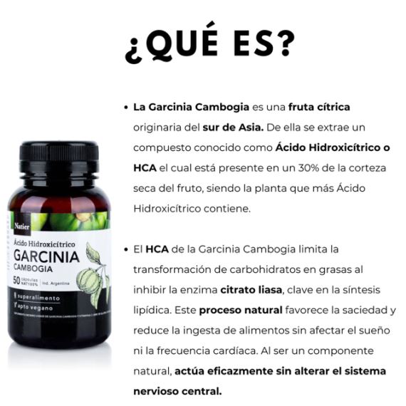 Suplemento Garcinia Cambogia Adelgazante 50 Cápsulas Natier