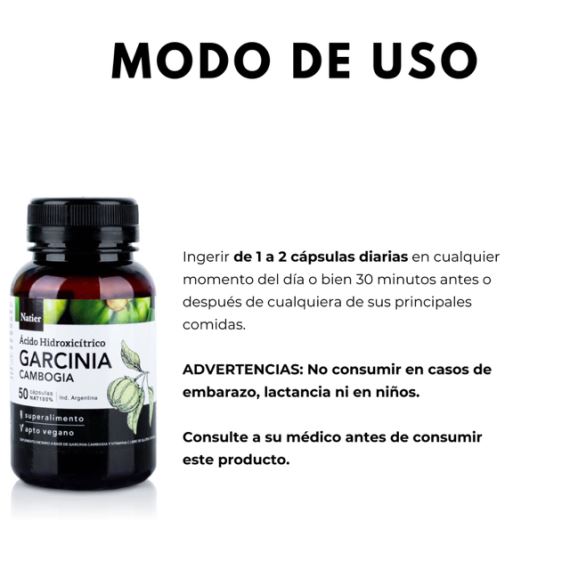 Suplemento Garcinia Cambogia Adelgazante 50 Cápsulas Natier