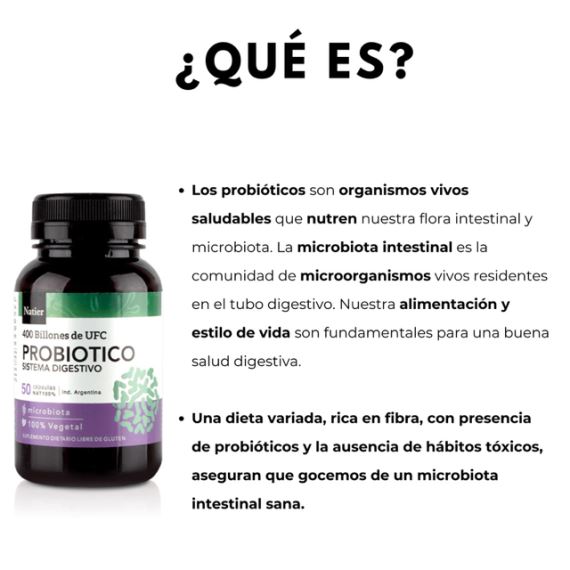 Suplemento Probiótico Sistema Digestivo 50 Cápsulas Natier