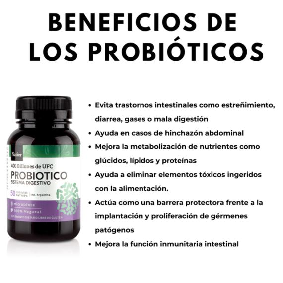 Suplemento Probiótico Sistema Digestivo 50 Cápsulas Natier