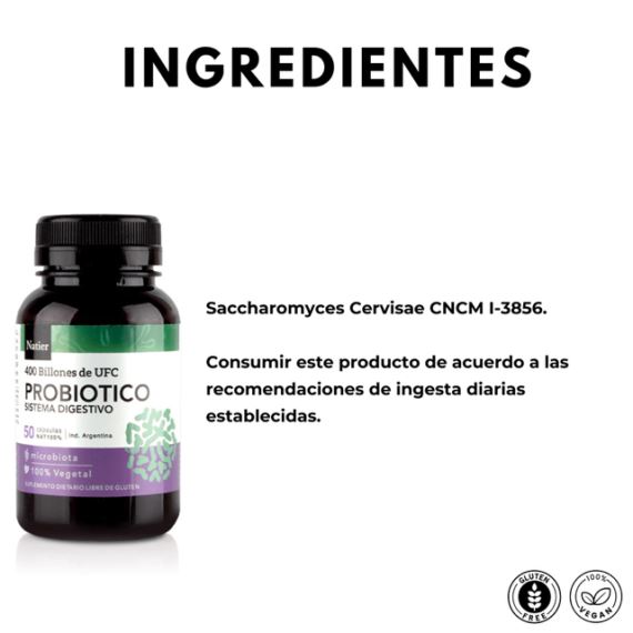Suplemento Probiótico Sistema Digestivo 50 Cápsulas Natier