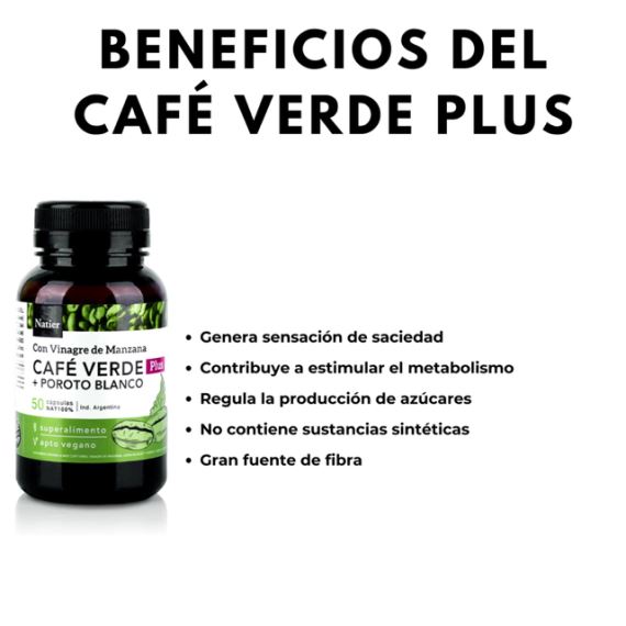 Suplemento Café Verde Plus Adelgazante 50 Cápsulas Natier