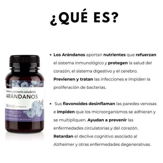 Suplemento Arándanos Concentrados Sistema Urinario Natier