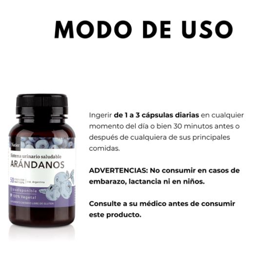 Suplemento Arándanos Concentrados Sistema Urinario Natier