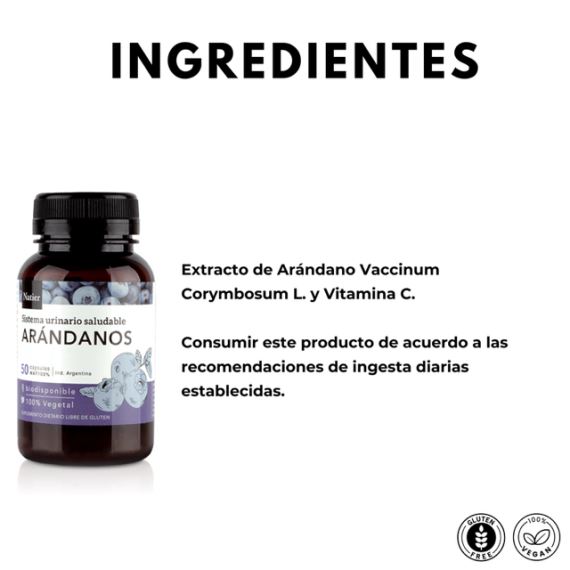 Suplemento Arándanos Concentrados Sistema Urinario Natier