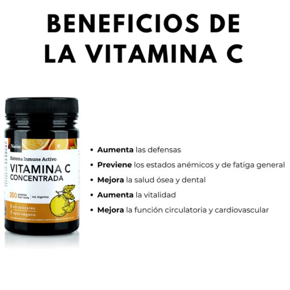 Suplemento Vitamina C Concentrada En Polvo 250g Natier