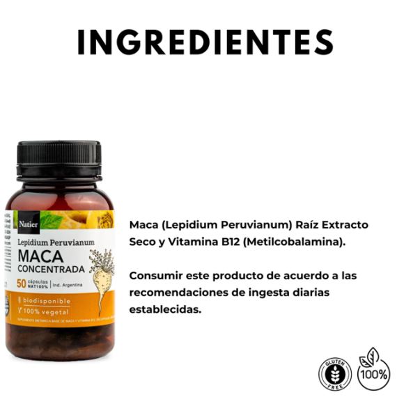 Suplemento Maca Peruana Concentrada Energía y Equilibrio Natier
