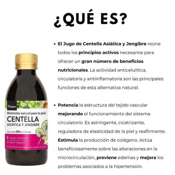 Jugo Bebible Centella Asiática y Jengibre 500ml Natier
