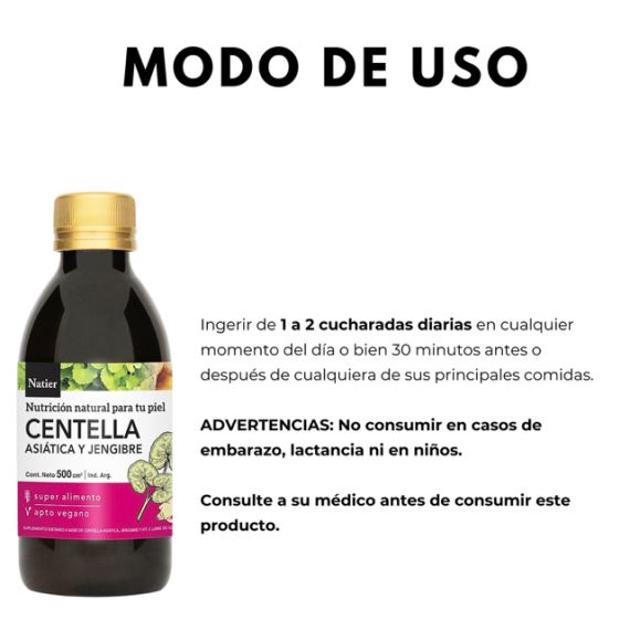 Jugo Bebible Centella Asiática y Jengibre 500ml Natier