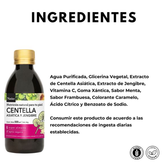 Jugo Bebible Centella Asiática y Jengibre 500ml Natier