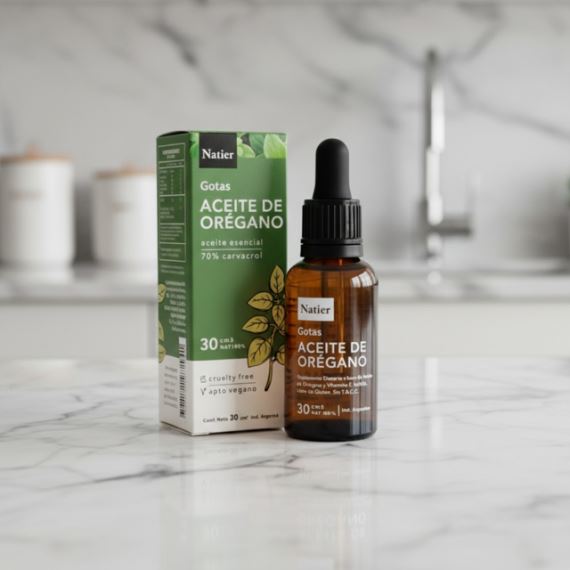 Suplemento Aceite de Orégano 70% Carvacrol Vitamina E 30ml Natier