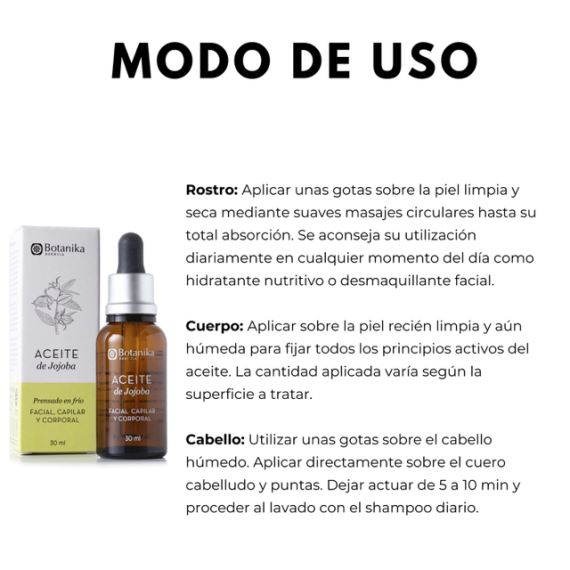 Aceite de Jojoba Puro Piel y Cabello Saludable 30ml Botanika