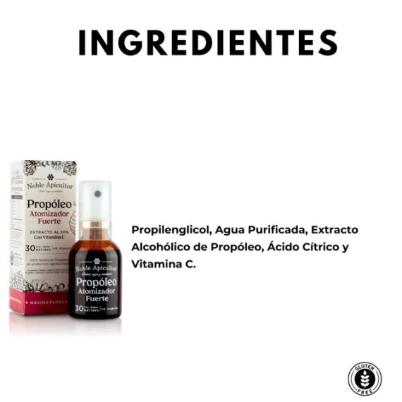 Propóleo Fuerte 20% Atomizador Vitamina C 30ml Noble Apicultor