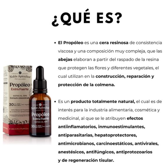 Propóleo Extra Fuerte Gotas 30% Puro 30ml Noble Apicultor
