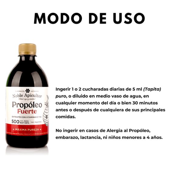 Propóleo Fuerte Bebible Máxima Pureza 500ml Noble Apicultor