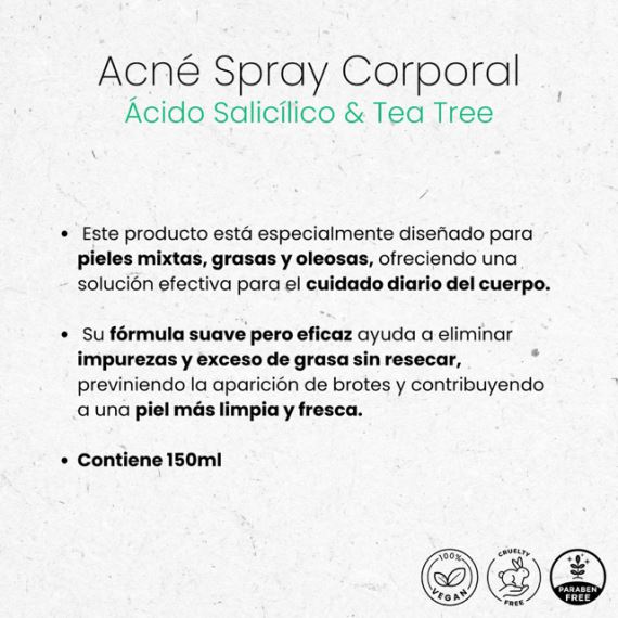 Spray Corporal Acné Salicílico & Tea Tree 150ml Veganis