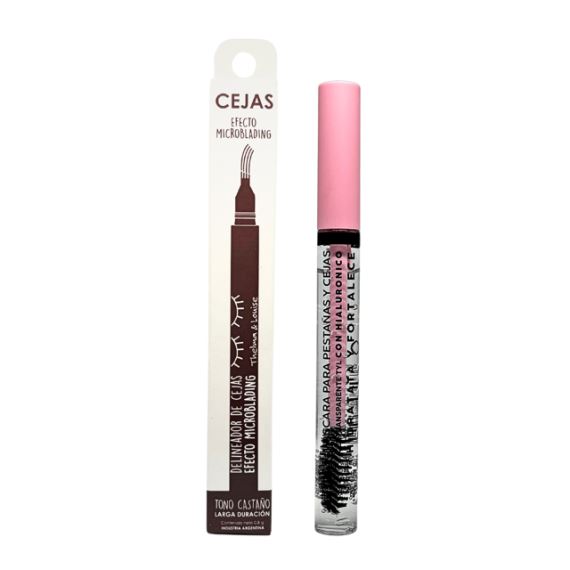 Kit Delineador Microblading Castaño + Máscara Cejas Thelma & Louise 