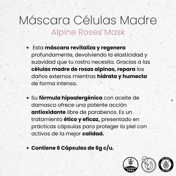 Pack X6 Máscaras Reparadoras Alpine Roses Mask 6g Idraet