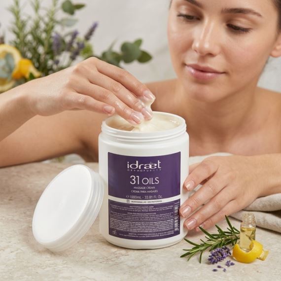 Crema Para Masajes Multipropósito 31 Oils Natural 1kg Idraet