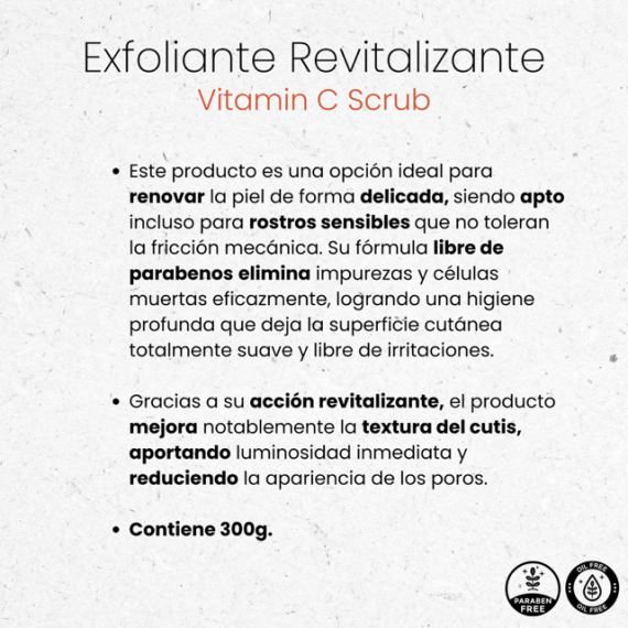 Exfoliante Facial Vitamina C Scrub Revitalizante 300g Idraet
