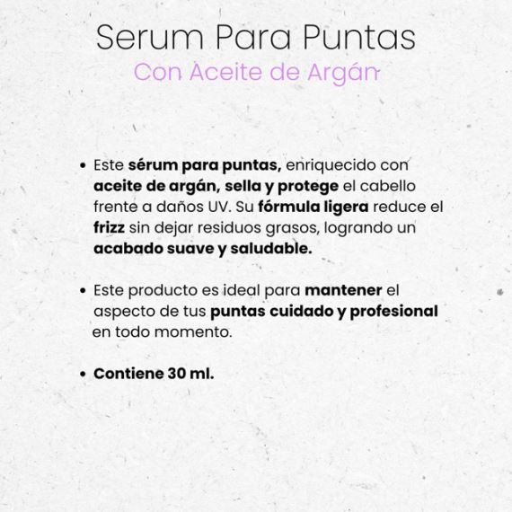 Serum Reparador de Puntas Aceite de Argán 30ml Thelma & Louise