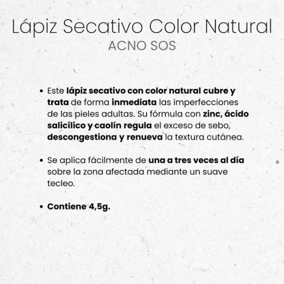 Lápiz Secativo Acné Color Natural ACNO SOS 4,5g Idraet
