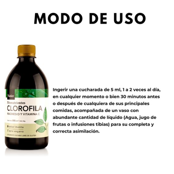 Clorofila Bebible Detox Vitamina C Menta 500ml Natier