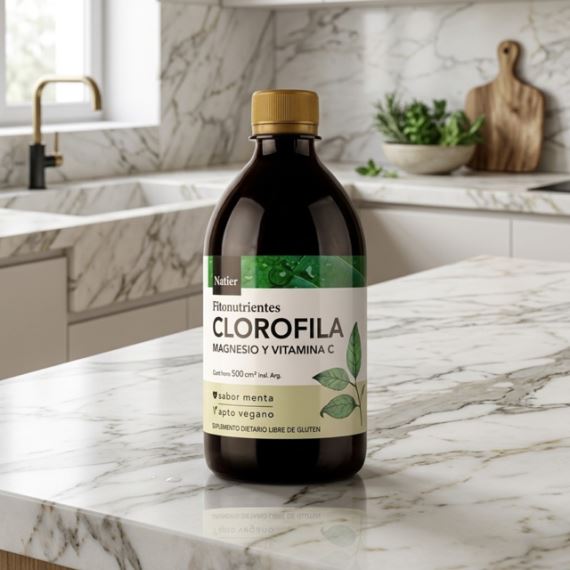 Clorofila Bebible Detox Vitamina C Menta 500ml Natier