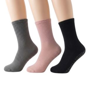 Pack X3 Medias Antideslizantes Pilates Yoga Media Caña Algodón Premium