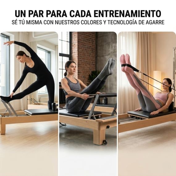 Pack X3 Medias Antideslizantes Pilates Yoga Media Caña Algodón Premium