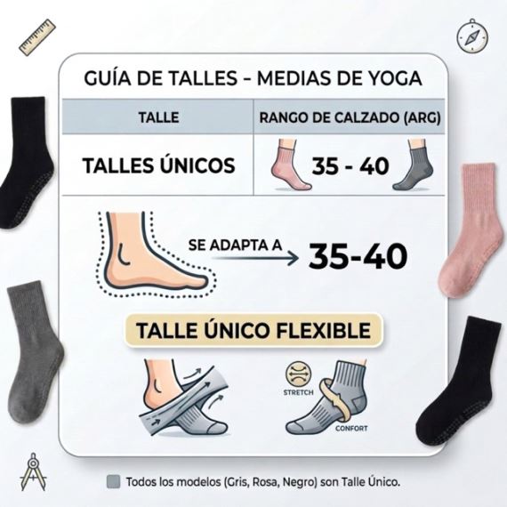 Pack X3 Medias Antideslizantes Pilates Yoga Media Caña Algodón Premium
