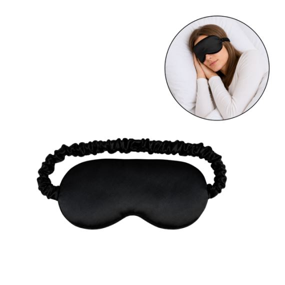 Antifaz De Satén Para Dormir Antiarrugas Viaje Relax Negro