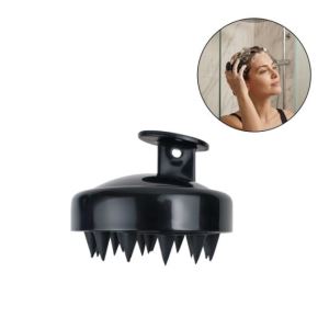 Cepillo Masajeador Capilar Cuero Cabelludo Silicona Negro