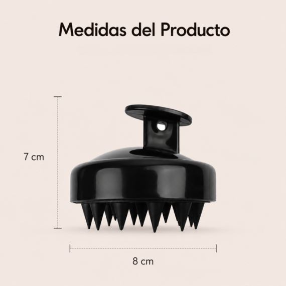 Cepillo Masajeador Capilar Cuero Cabelludo Silicona Negro