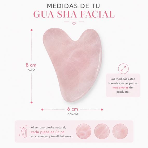 Piedra Gua Sha Masajeador Facial Antiarrugas Cuarzo Rosa