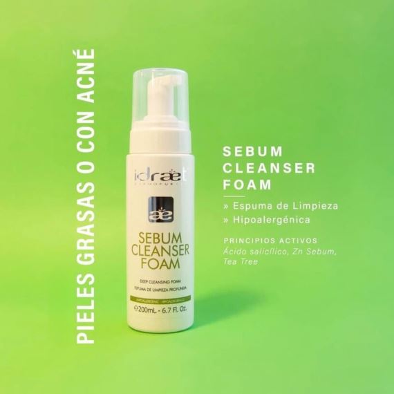 Espuma de Limpieza Profunda Acne Sebum Cleanser 200 ml Idraet