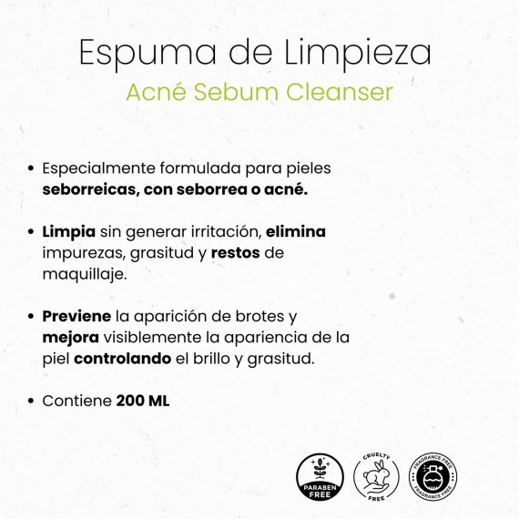 Espuma de Limpieza Profunda Acne Sebum Cleanser 200 ml Idraet